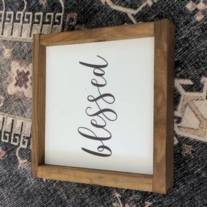 blessed wooden tabletop sign